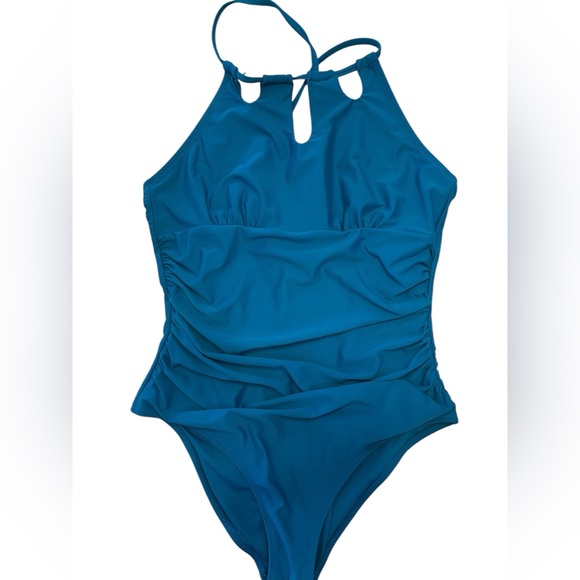 CUPSHE Blue One-Piece Swimwear Halter Neckline - Picture 1 of 4